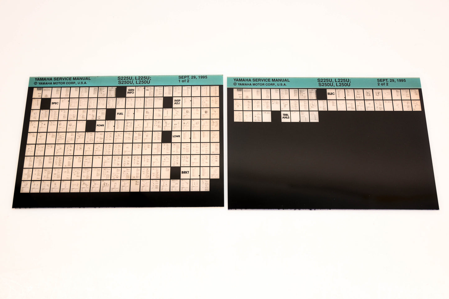 OEM Yamaha XM007-47 1995 S225U, L225U, S250U, L250U Manual Microfiche Lot