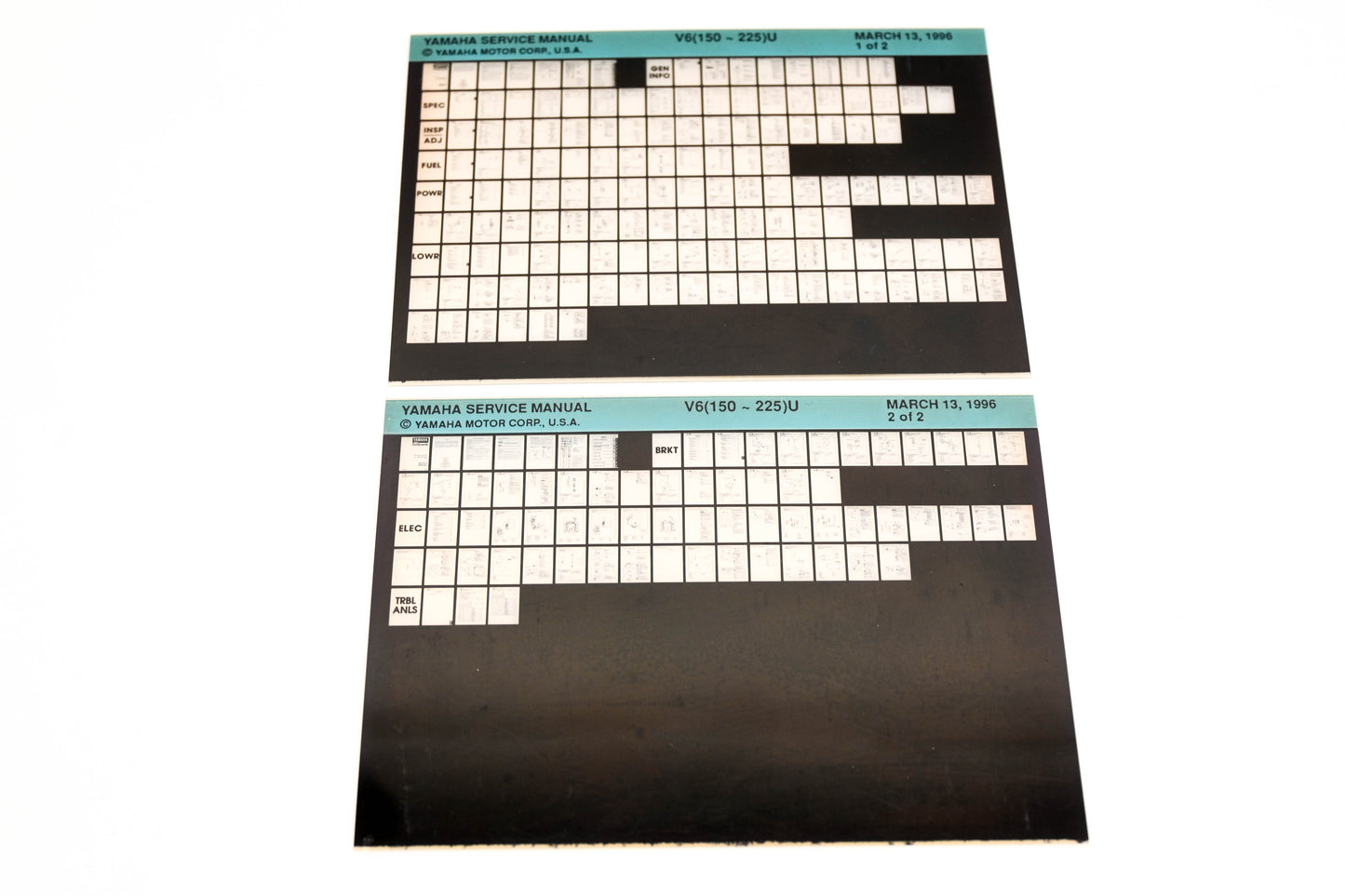 OEM Yamaha XM007-48 1996 V6(150-225)U Service Manual Microfiche Lot