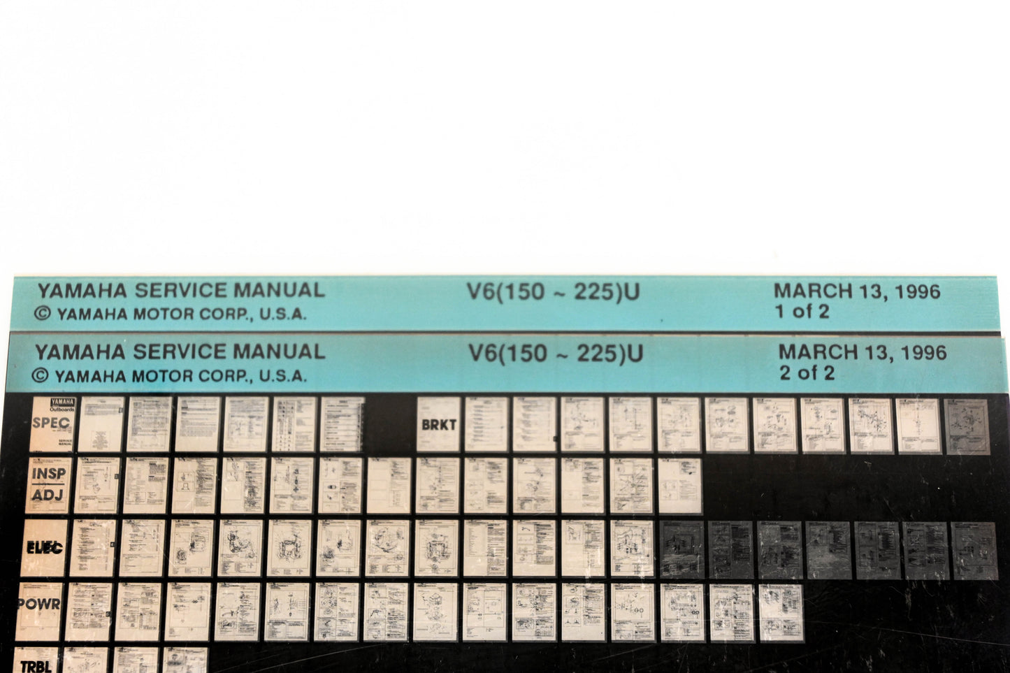 OEM Yamaha XM007-48 1996 V6(150-225)U Service Manual Microfiche Lot