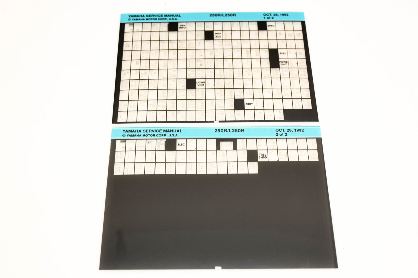 OEM Yamaha XM007-51 1992 250R/L250R Service Manual Microfiche Lot
