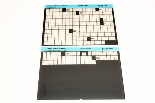OEM Yamaha XM007-51 1992 250R/L250R Service Manual Microfiche Lot