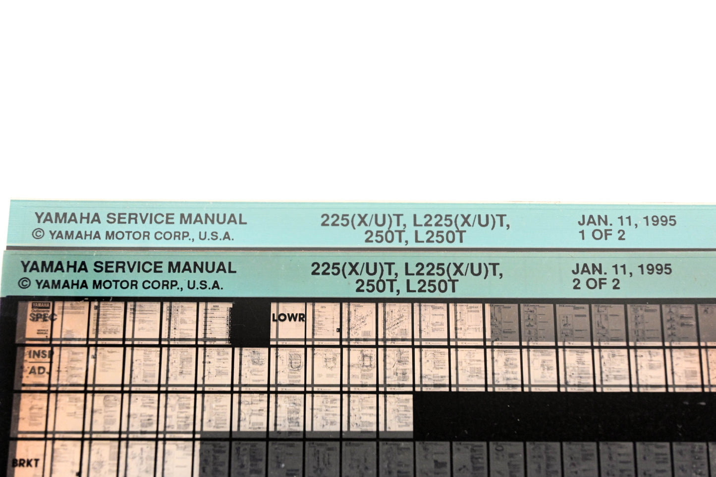 OEM Yamaha XM007-52 1995 225(X/U)T, L225(X/U)T, 250T, L250T Manual Microfiche Lot