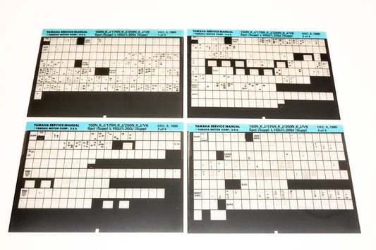 OEM Yamaha XM007-53 150N/175N/200N/V6 Special Supplemental, L150J/L200J Supplemental Microfiche Lot