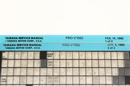 OEM Yamaha XM007-54 1986 PRO-V150J Service Manual Microfiche Lot