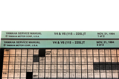 OEM Yamaha XM007-55 1994 V4 & V6(115-225L)T Service Manual Microfiche Lot