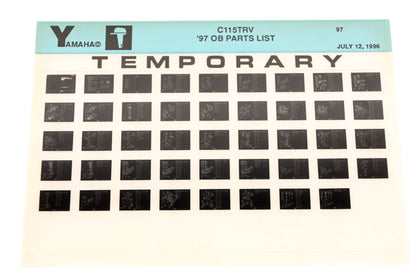 OEM Yamaha XM007-57 1997 C115TRV Temp Outboard Parts List Microfiche