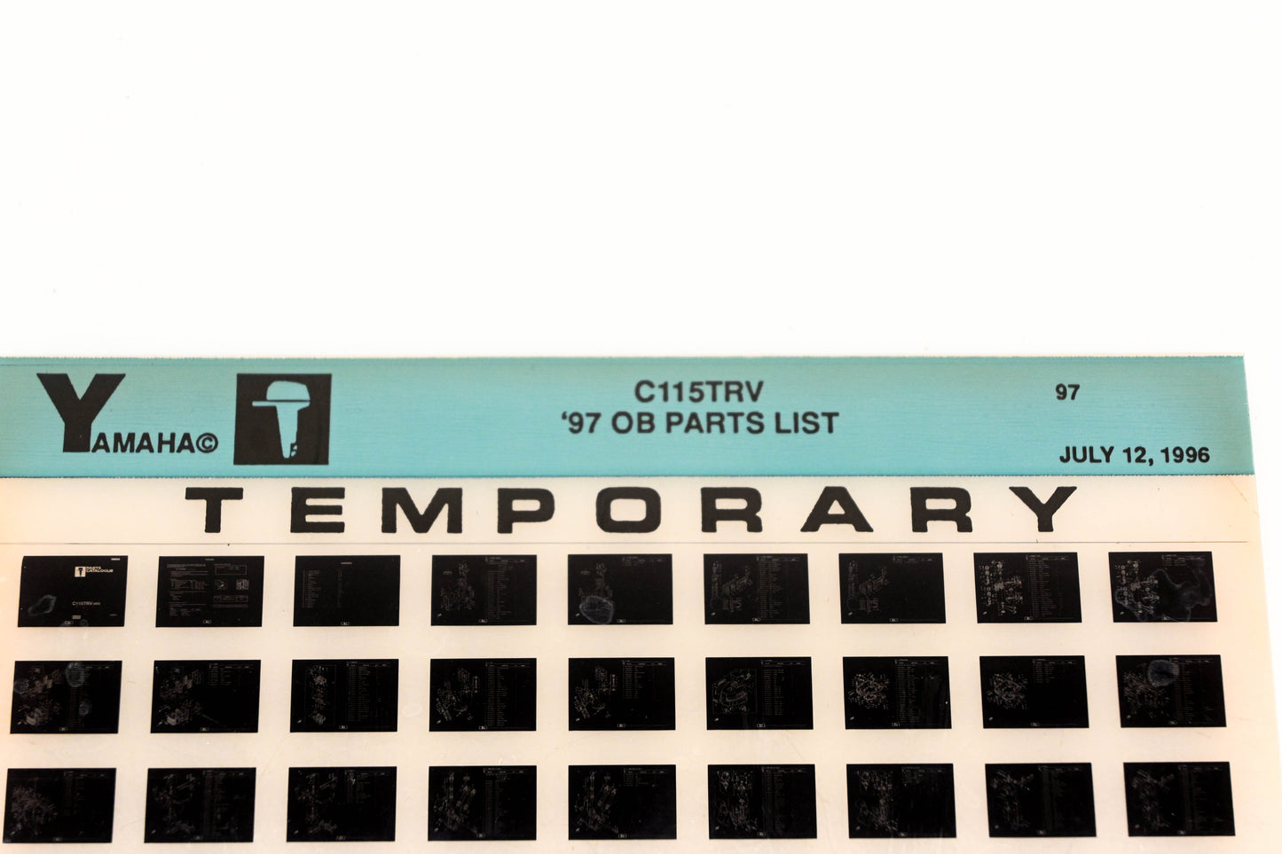 OEM Yamaha XM007-57 1997 C115TRV Temp Outboard Parts List Microfiche