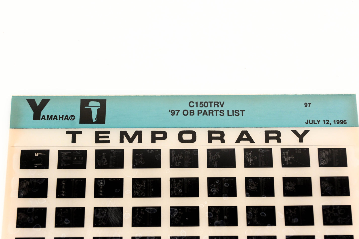 OEM Yamaha XM007-58 1997 C150TRV Temp Outboard Parts List Microfiche