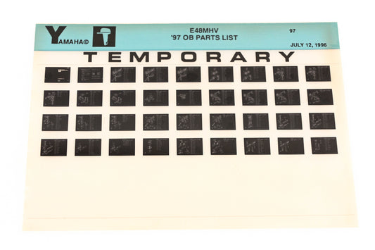 OEM Yamaha XM007-59 1997 E48MHV Temp Outboard Parts List Microfiche