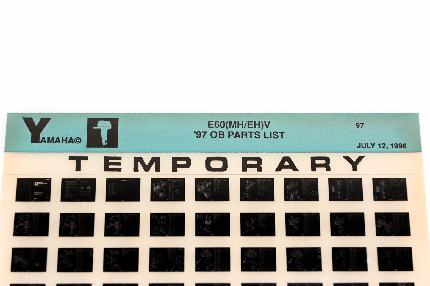 OEM Yamaha XM007-60 1997 E60(MH/EH)V Temp Outboard Parts List Microfiche