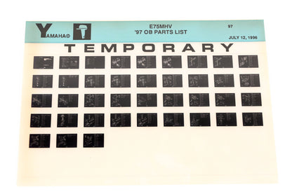 OEM Yamaha XM007-61 1997 E75MHV Temp Outboard Parts List Microfiche