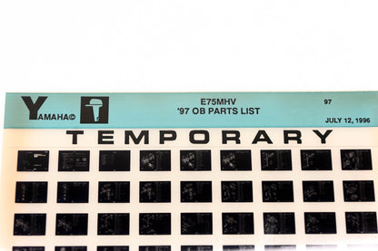 OEM Yamaha XM007-61 1997 E75MHV Temp Outboard Parts List Microfiche
