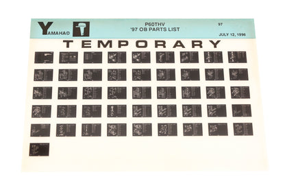 OEM Yamaha XM007-63 1997 P60THV Outboard Temp Parts List Microfiche
