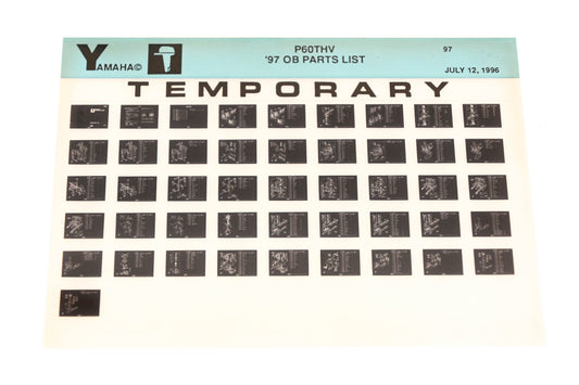 OEM Yamaha XM007-63 1997 P60THV Outboard Temp Parts List Microfiche