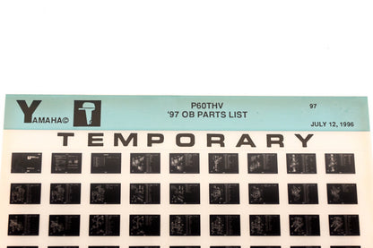 OEM Yamaha XM007-63 1997 P60THV Outboard Temp Parts List Microfiche