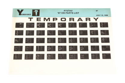 OEM Yamaha XM007-64 1997 P75THV Outboard Temp Parts List Microfiche