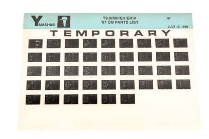 OEM Yamaha XM007-65 1997 T9.9(MH/EH/ER)V Outboard Temp Parts List Microfiche
