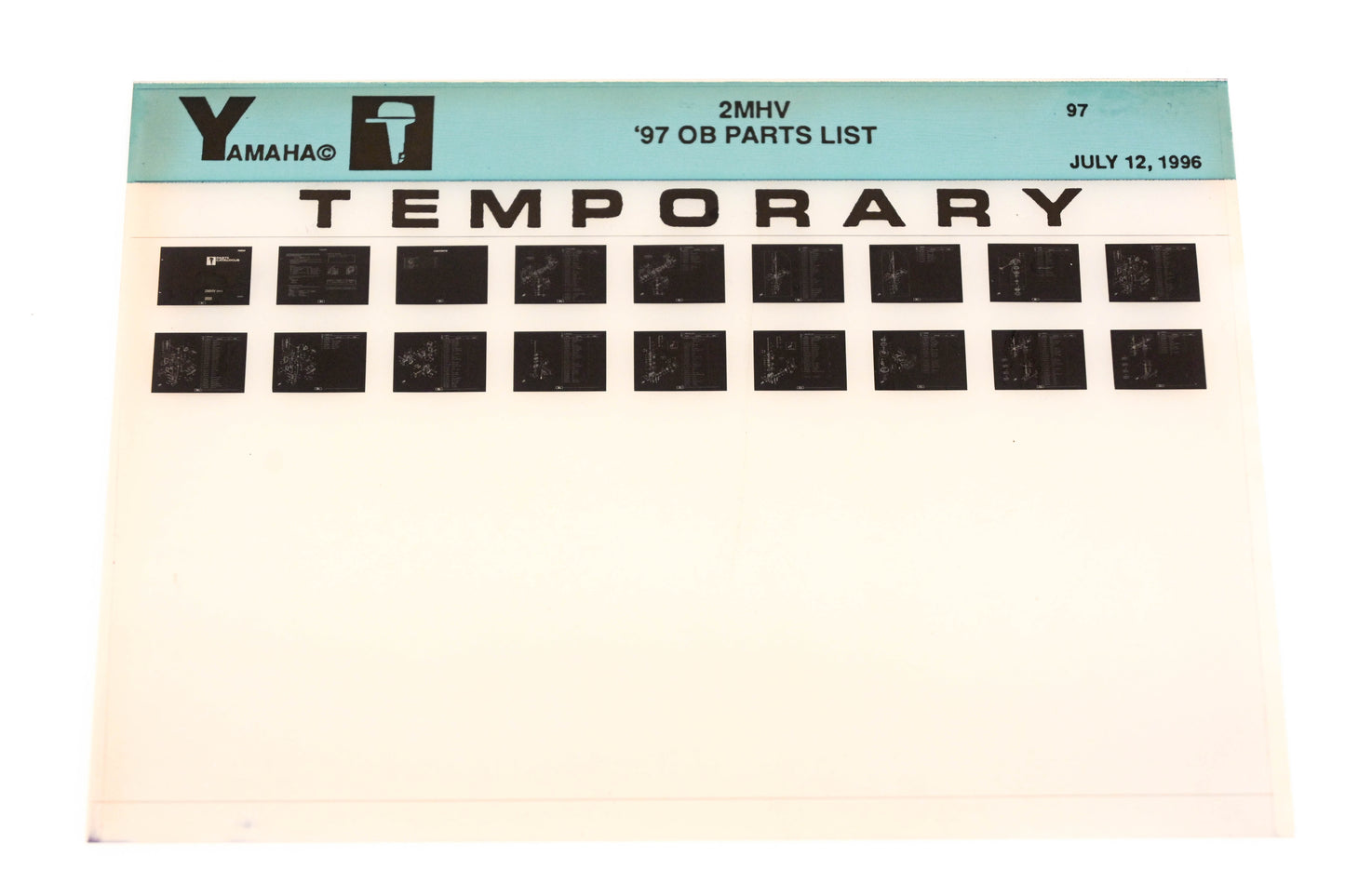 OEM Yamaha XM007-66 1997 2MHV Outboard Temp Parts List Microfiche