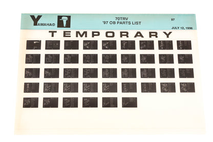 OEM Yamaha XM007-70 1997 70TRV Outboard Temp Parts List Microfiche