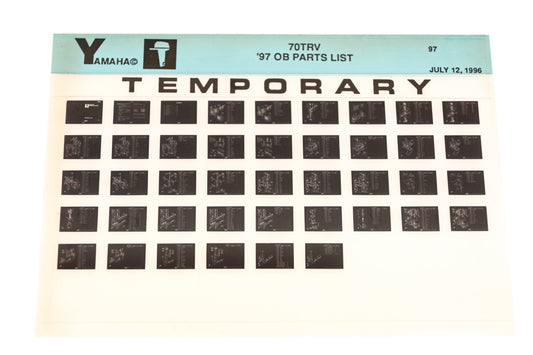 OEM Yamaha XM007-70 1997 70TRV Outboard Temp Parts List Microfiche
