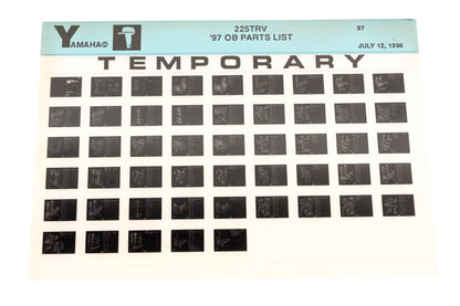 OEM Yamaha XM007-72 1997 225TRV Outboard Temp Parts List Microfiche