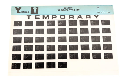 OEM Yamaha XM007-72 1997 225TRV Outboard Temp Parts List Microfiche