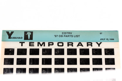 OEM Yamaha XM007-72 1997 225TRV Outboard Temp Parts List Microfiche