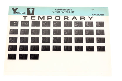 OEM Yamaha XM007-76 1997 30(MH/ER/EH)V Outboard Temp Parts List Microfiche