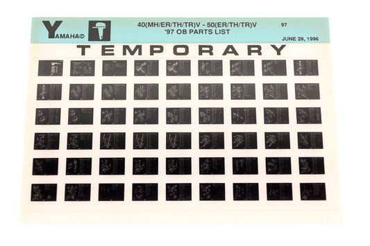 OEM Yamaha XM007-77 40(MHER/TH/TR)V-50(ER/TH/TR)V Temp Parts List Microfiche