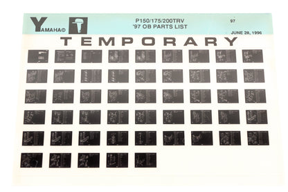 OEM Yamaha XM007-79 1997 P150/175/200TRV Outboard Temp Parts List Microfiche