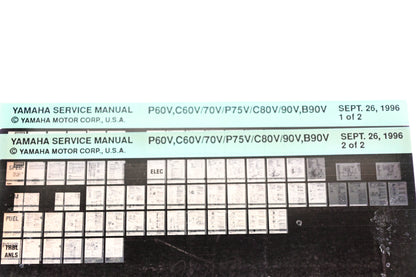 OEM Yamaha XM007-81 P60V,C60V/70V/P75V/V80V/90V,B90V Service Manual Lot