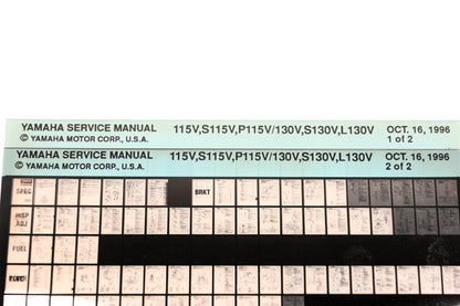 OEM Yamaha XM007-89 1996 115V,S115V,P115V/130V,S130V,L130V Manual Lot