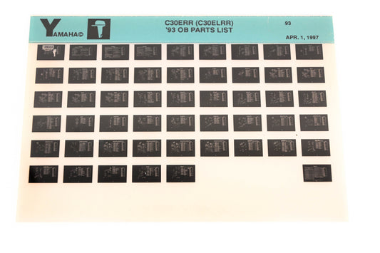 OEM Yamaha XM007-90 1993 C30ERR(C30ELRR) Outboard Parts List Microfiche