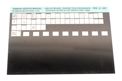 OEM Yamaha XM007-91 1996 Tech Exchanges/Bulletins & Flat Rates (94-96) Microfiche