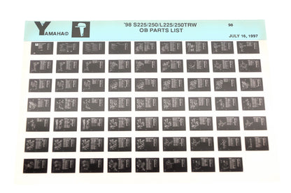 OEM Yamaha XM007-92 1998 S225/250/L225/250TRW Outboard Parts List Microfiche