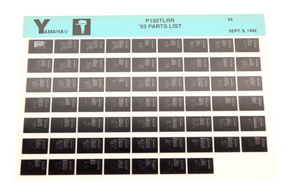 OEM Yamaha XM007-93 1993 P150TLRR Outboard Parts List Microfiche