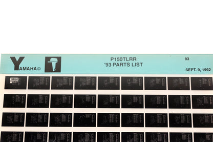 OEM Yamaha XM007-93 1993 P150TLRR Outboard Parts List Microfiche