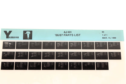 OEM Yamaha XM007-94 1986-87 4J/4H Outboard Parts List Microfiche