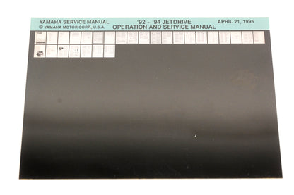 OEM Yamaha XM007-96 1992-94 Jetdrive Operating & Service Manual Microfiche