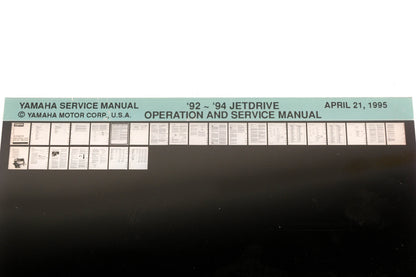 OEM Yamaha XM007-96 1992-94 Jetdrive Operating & Service Manual Microfiche
