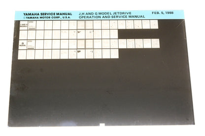 OEM Yamaha XM007-97 1988 Jetdrive J,H,G Operation & Service Manual Microfiche