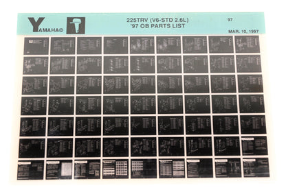 OEM Yamaha XM007-98 1997 225TRV(V6-STD 2.6L) Outboard Parts List Microfiche