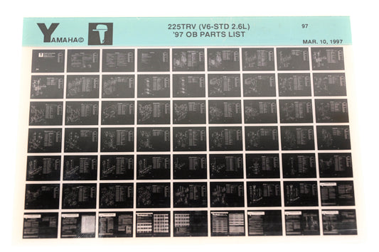 OEM Yamaha XM007-98 1997 225TRV(V6-STD 2.6L) Outboard Parts List Microfiche