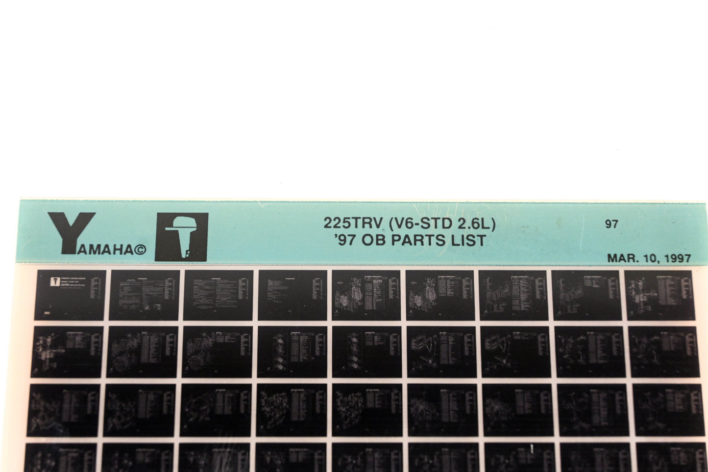 OEM Yamaha XM007-98 1997 225TRV(V6-STD 2.6L) Outboard Parts List Microfiche