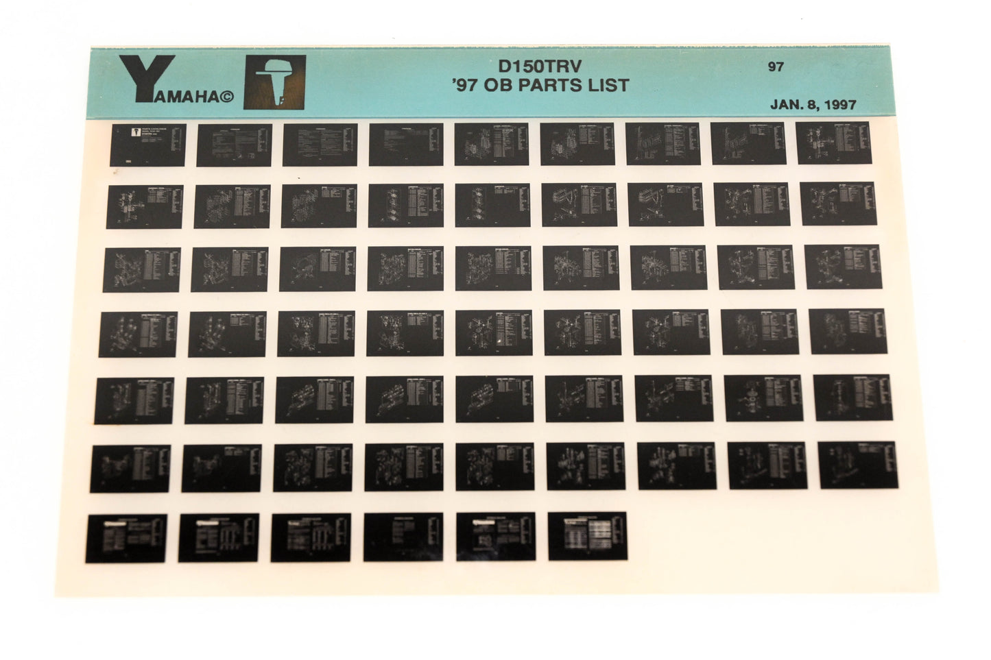 OEM Yamaha XM007-99 1997 D150TRV Outboard Parts List Microfiche