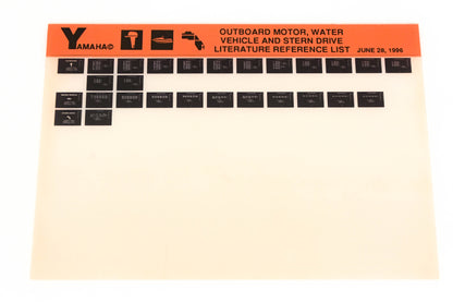 OEM Yamaha XM008-14 1996 OB Motor, Water Vehicle & Stern Drive Lit Ref List Microfiche