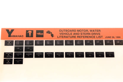 OEM Yamaha XM008-14 1996 OB Motor, Water Vehicle & Stern Drive Lit Ref List Microfiche