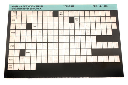 OEM Yamaha XM008-15 1996 20U/25U Service Manual Microfiche
