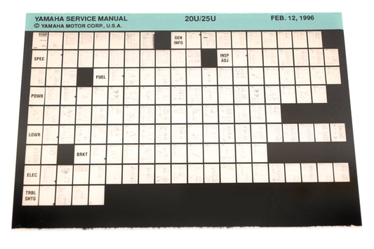 OEM Yamaha XM008-15 1996 20U/25U Service Manual Microfiche