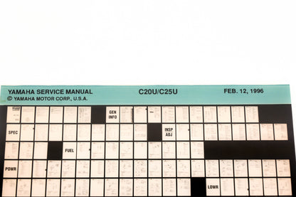 OEM Yamaha XM008-16 1996 C20U/C25U Service Manual Microfiche